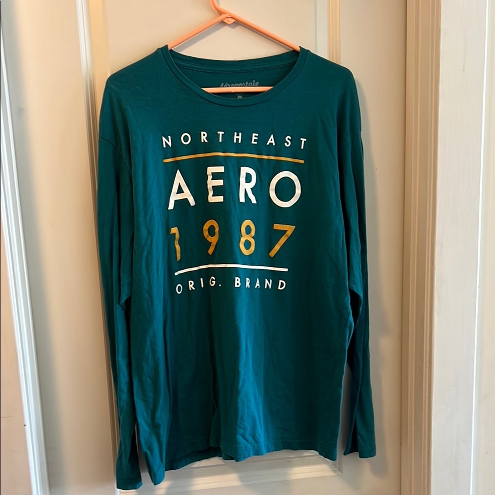 Vintage Aero 1987 Teal Long Sleeve Shirt